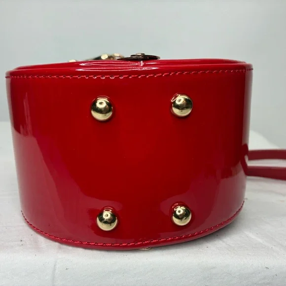 Elegant Red Mini Bag clutch with  Gold Chain by Joseph D’arezzo - Picture 8 of 10
